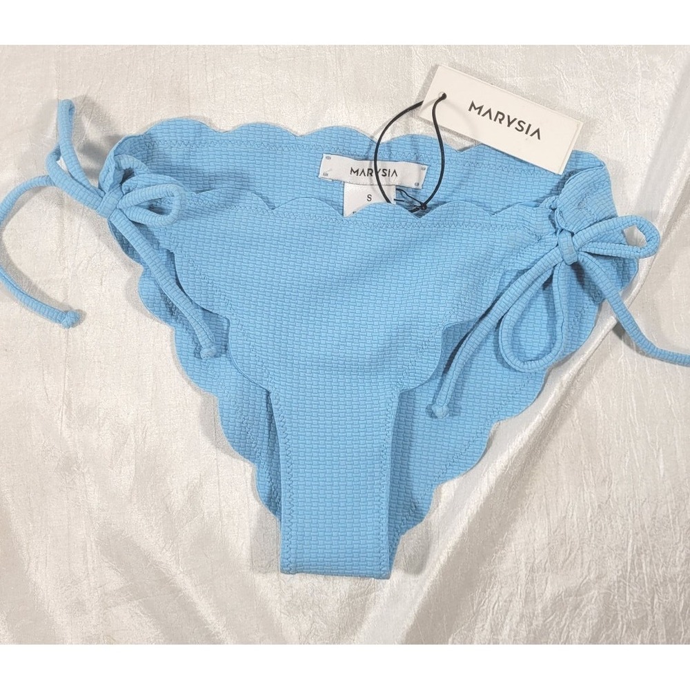Marysia Women's Scalloped Mott Bikini Bottom in Air (Lt Blue) #SB077 -‎ Sz Small